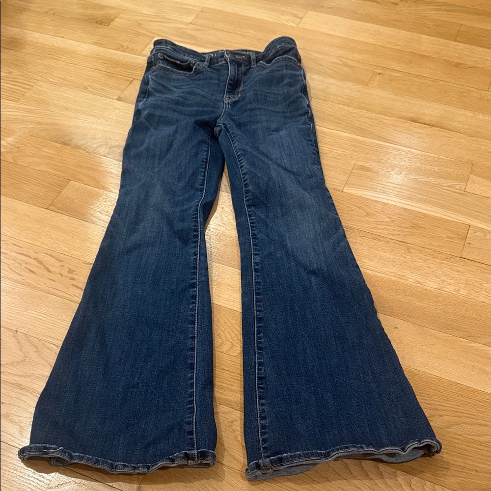 American Eagle Outfitters Dark Blue Wide Leg Jeans